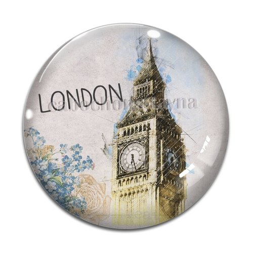 Cabochon londres, london, cabochon résine, verre rond différente taille