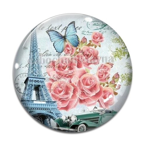 Cabochon paris, cabochon résine, verre rond différente taille