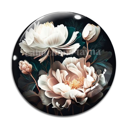Cabochon fleur, en résine ou en verre différente taille