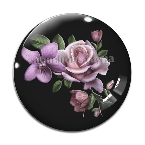 Cabochon fleur, en résine ou en verre différente taille
