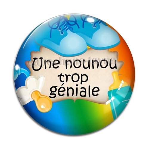 Cabochon nounou géniale, en résine ou en verre différente taille