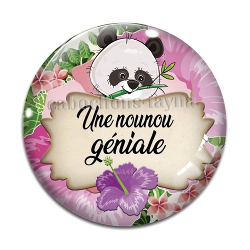 Cabochon nounou géniale, en résine ou en verre différente taille