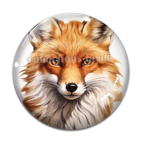 Cabochon renard, cabochon résine, verre rond différente taille