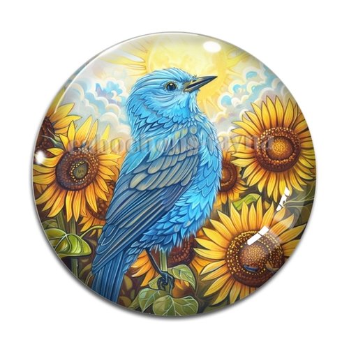 Cabochon oiseaux fleur, résine ou verre différente taille