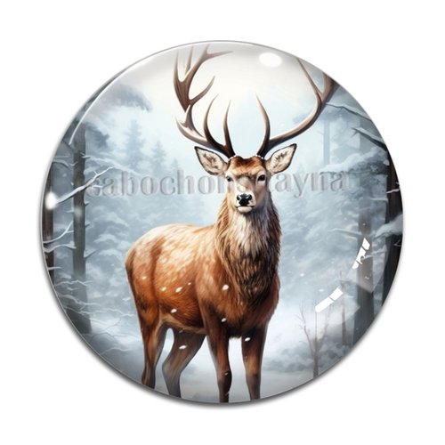 Cabochon cerf, résine ou verre différente taille