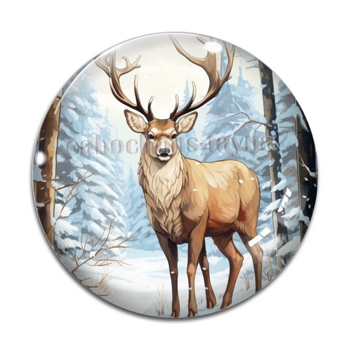 Cabochon cerf, résine ou verre différente taille