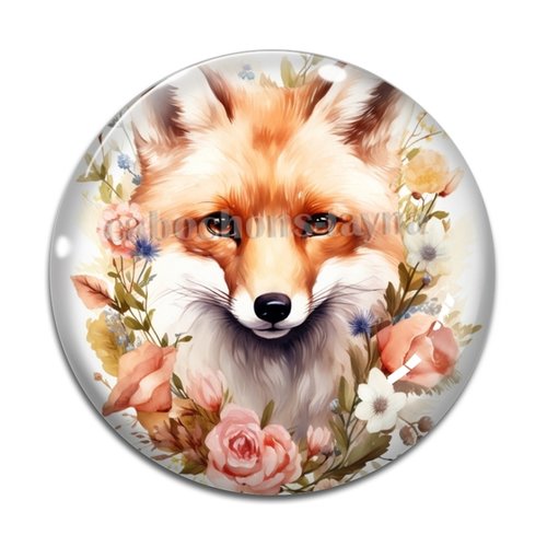 Cabochon renard, résine ou verre différente taille