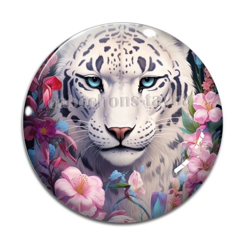 Cabochon tigre blanc, résine ou verre différente taille