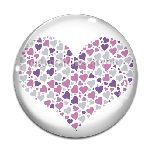 Cabochon cœur, en résine ou en verre différente taille