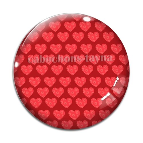 Cabochon cœur, en résine ou en verre différente taille