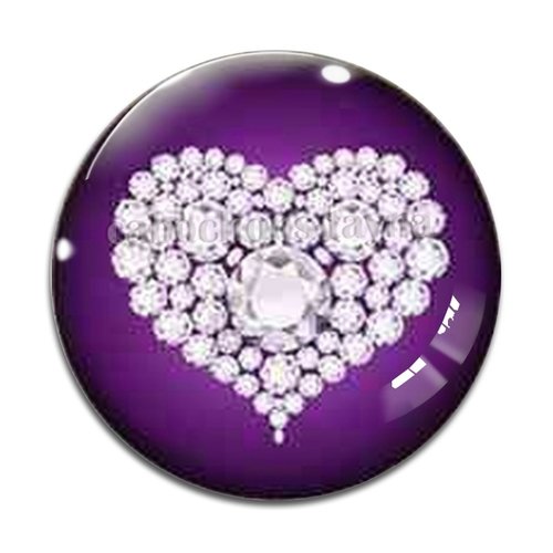 Cabochon cœur, en résine ou en verre différente taille