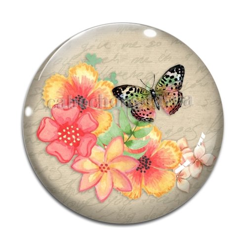 Cabochon papillon, en résine ou en verre différente taille