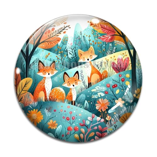Cabochon renard, en résine ou en verre différente taille