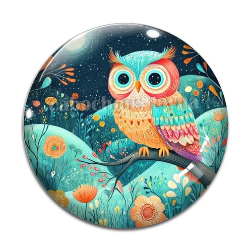 Cabochon chouette, en résine ou en verre différente taille