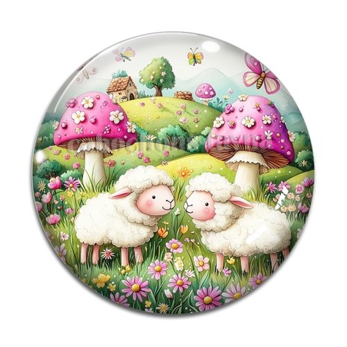Cabochon mouton, en résine ou en verre différente taille