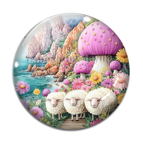 Cabochon mouton, en résine ou en verre différente taille