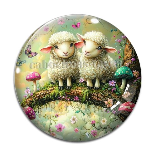 Cabochon mouton, en résine ou en verre différente taille