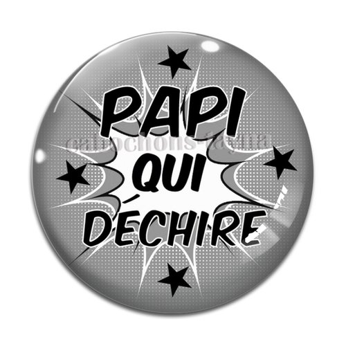 Cabochon papi qui déchire, cabochon résine ou verre rond différente taille