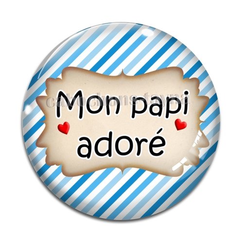 Cabochon papi adoré, cabochon résine ou verre rond différente taille