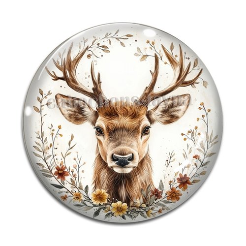 Cabochon cerf, résine ou verre différente taille