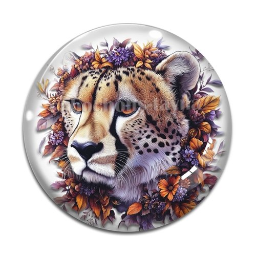 Cabochon guépard, résine ou verre différente taille