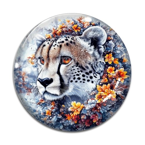 Cabochon guépard, résine ou verre différente taille