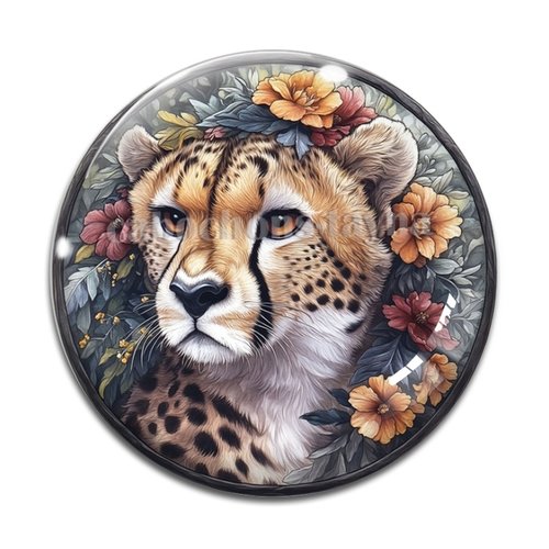 Cabochon guépard, résine ou verre différente taille