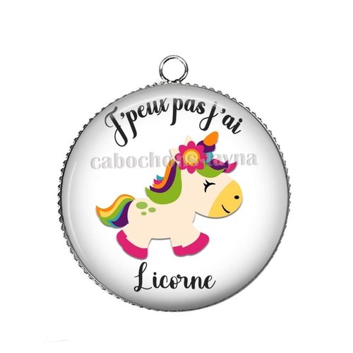 Pendentif j'peux pas j'ai licorne