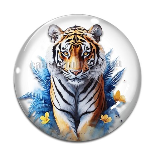 Cabochon tigre, cabochon résine ou verre rond différente taille