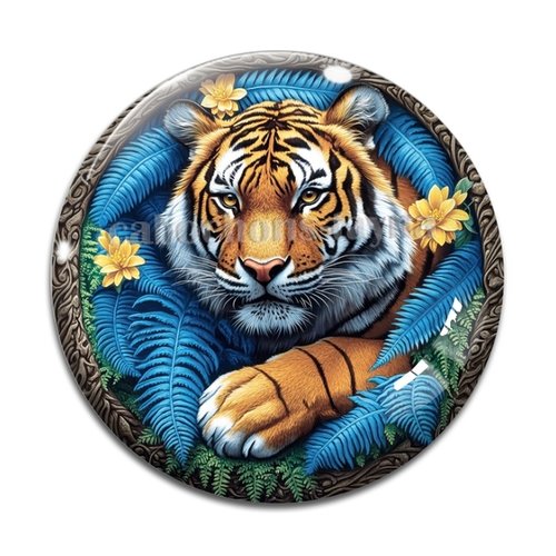 Cabochon tigre, cabochon résine ou verre rond différente taille