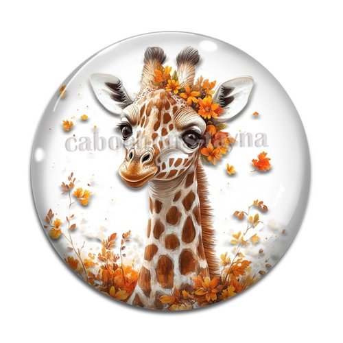 Cabochon girafe, cabochon résine ou verre rond différente taille