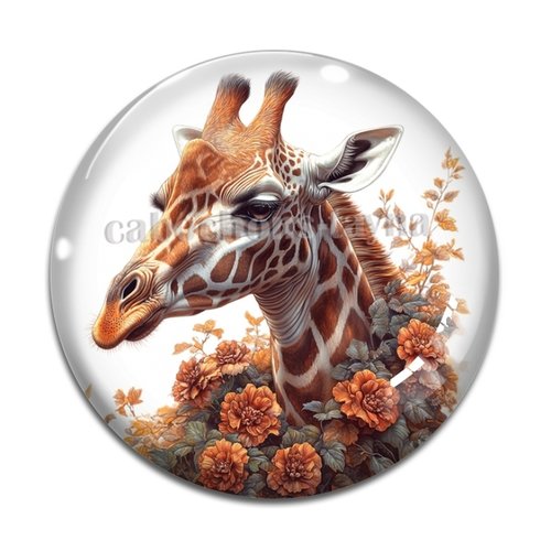 Cabochon girafe, cabochon résine ou verre rond différente taille