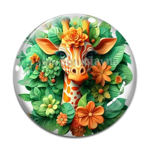 Cabochon girafe, cabochon résine ou verre rond différente taille