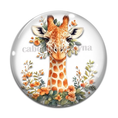 Cabochon girafe, cabochon résine ou verre rond différente taille