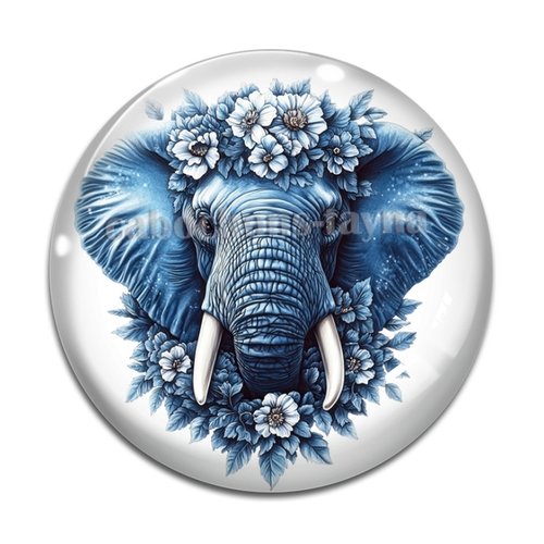 Cabochon éléphant, cabochon résine ou verre rond différente taille
