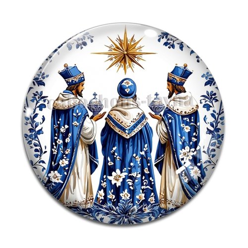 Cabochon rois mages crèche de noël , cabochon résine ou verre rond différente taille