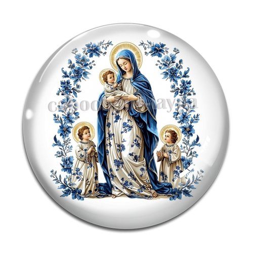 Cabochon crèche de noël vierge, cabochon résine ou verre rond différente taille