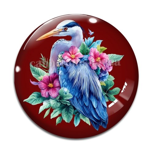 Cabochon oiseaux, cabochon résine ou verre rond différente taille