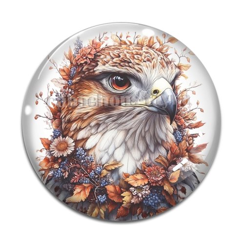 Cabochon oiseaux rapace, cabochon résine ou verre rond différente taille