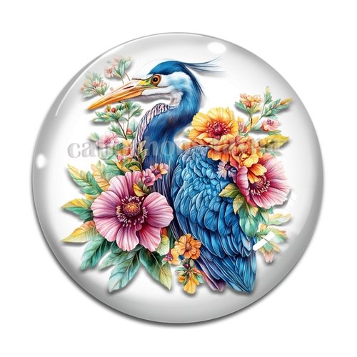 Cabochon oiseaux, cabochon résine ou verre rond différente taille
