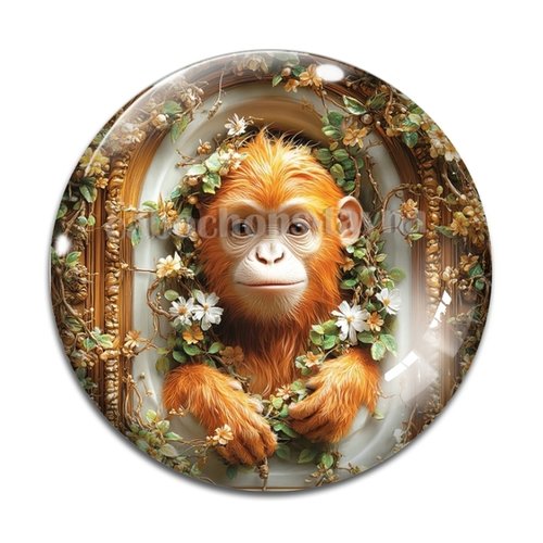 Cabochon singe, cabochon résine ou verre rond différente taille