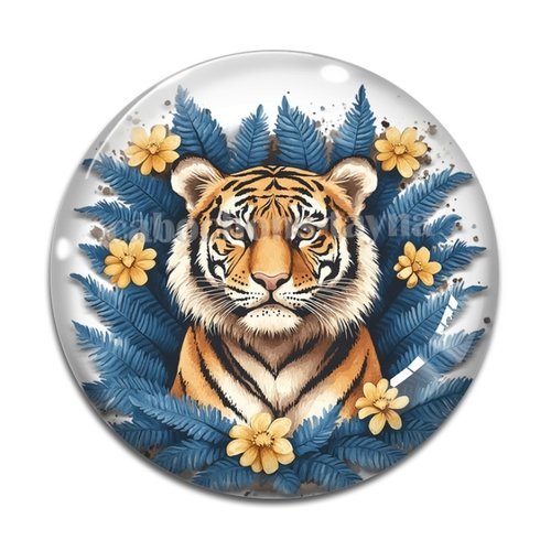 Cabochon tigre, cabochon résine ou verre rond différente taille
