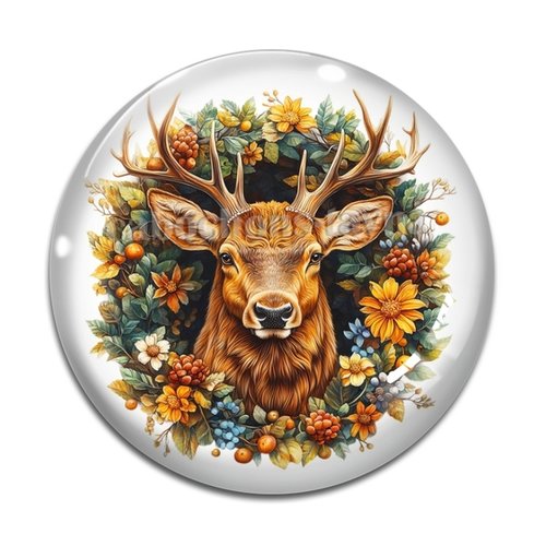 Cabochon cerf, cabochon résine ou verre rond différente taille