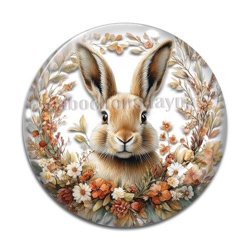 Cabochon lapin, cabochon résine ou verre rond différente taille