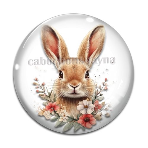 Cabochon lapin, cabochon résine ou verre rond différente taille
