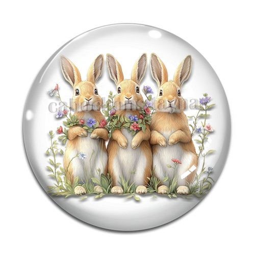 Cabochon lapin, cabochon résine ou verre rond différente taille