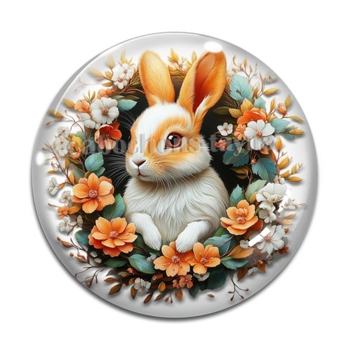Cabochon lapin, cabochon résine ou verre rond différente taille