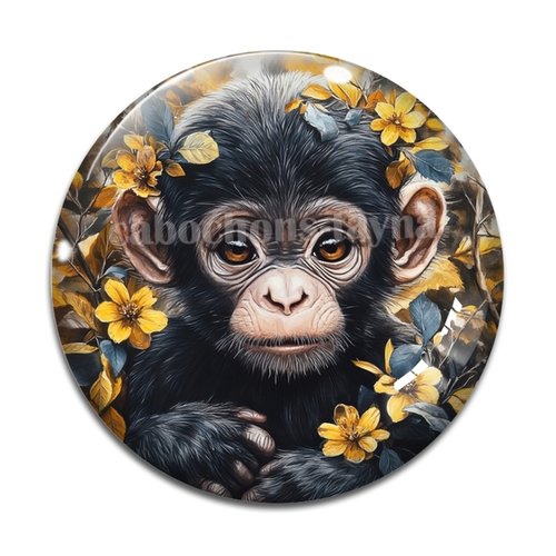 Cabochon singe, cabochon résine ou verre rond différente taille