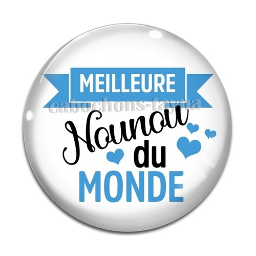 Cabochon meilleure nounou, cabochon résine ou verre rond différente taille