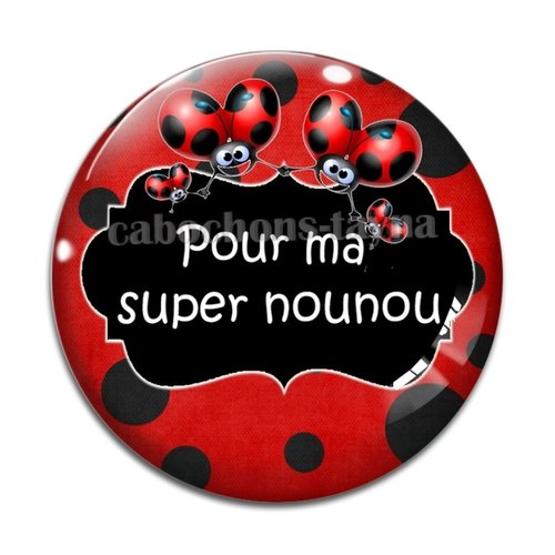 Cabochon super nounou, cabochon résine ou verre rond différente taille